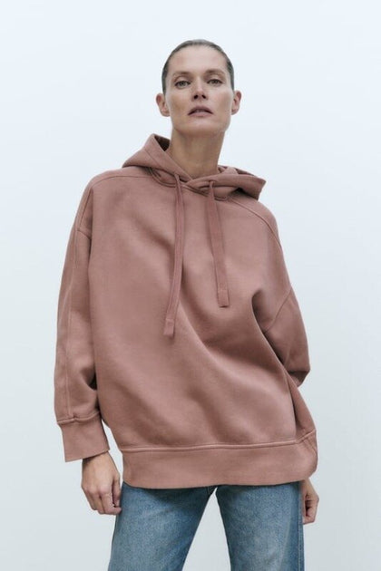 ZARA OVERSIZED FLEECE HOODIE