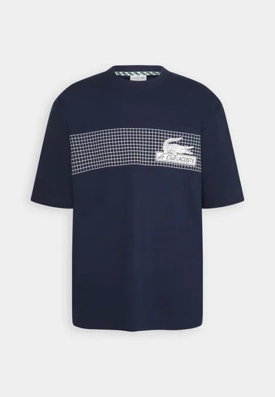 LACOSTE MEN'S OVERSIZED FIT TENNIS PRINT T-SHIRT