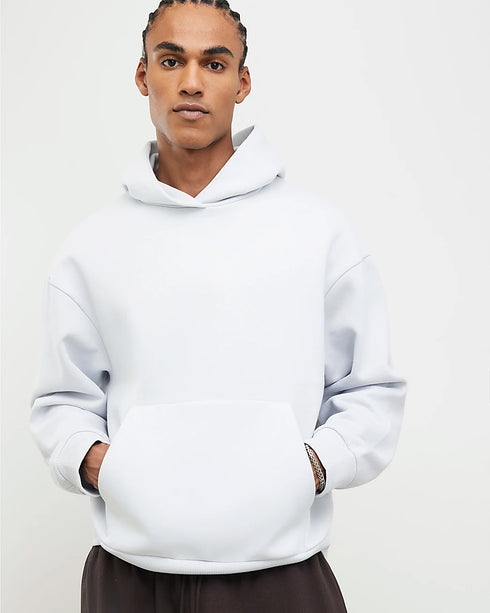 RIVER ISLAND OVERSIZED PULLOVER HOODIE - ICE BLUE