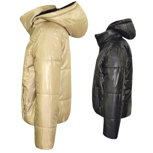 RISING GIRLS JACKET STONE HOODED PADDED ZIPPER JACKET