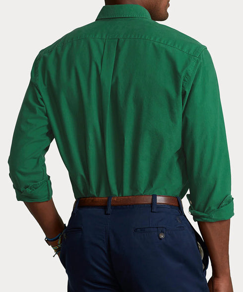 RL GARMENT-DYED OXFORD SHIRT - LIGHT GREEN