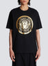 BALMAIN GOLD METALLIC COIN LOGO T-SHIRT
