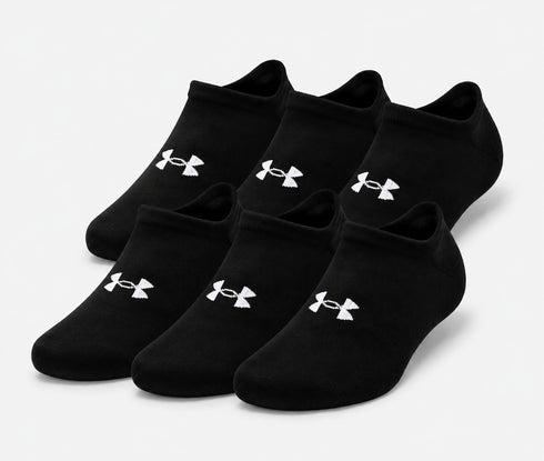 UNDER ARMOUR PERFORMANCE TECH NO-SHOW SOCKS – PACK OF 6 - BLACK