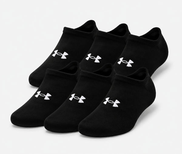 UNDER ARMOUR PERFORMANCE TECH NO-SHOW SOCKS – PACK OF 6 - BLACK