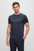 BOSS PERFORMANCE-STRETCH T-SHIRT WITH DECORATIVE REFLECTIVE LOGO