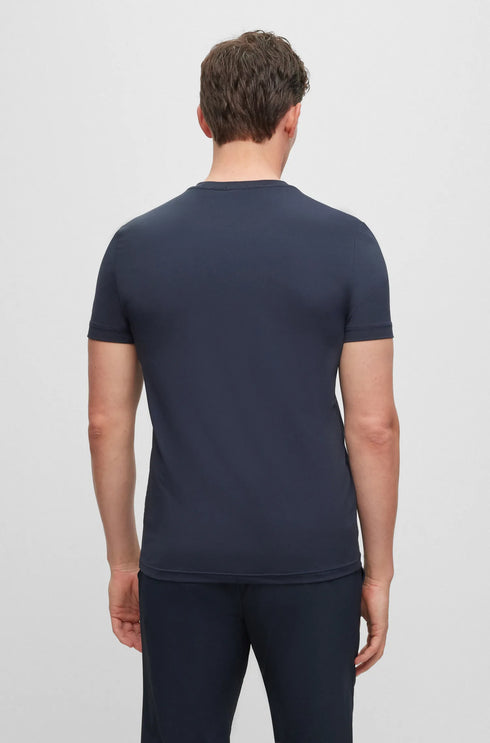 BOSS PERFORMANCE-STRETCH T-SHIRT WITH DECORATIVE REFLECTIVE LOGO