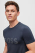 BOSS PERFORMANCE-STRETCH T-SHIRT WITH DECORATIVE REFLECTIVE LOGO