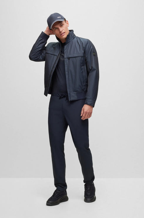BOSS PERFORMANCE-STRETCH T-SHIRT WITH DECORATIVE REFLECTIVE LOGO
