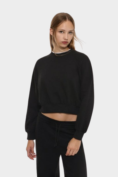 LEFTIES BASIC CROPPED SWEATSHIRT BLACK
