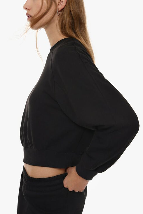 LEFTIES BASIC CROPPED SWEATSHIRT BLACK