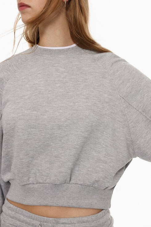 LEFTIES BASIC CROPPED SWEATSHIRT GREY