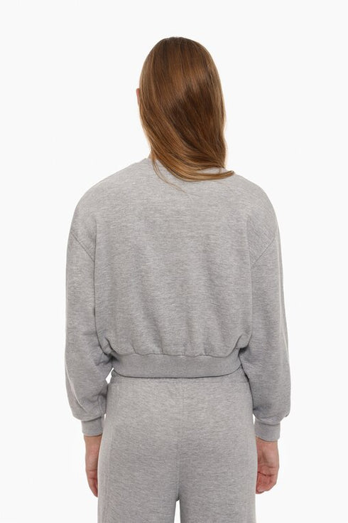 LEFTIES BASIC CROPPED SWEATSHIRT GREY