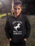 T STARS JUST A GIRL WHO LOVES HORSES WOMEN'S CASUAL PULLOVER HOODIE - BLACK