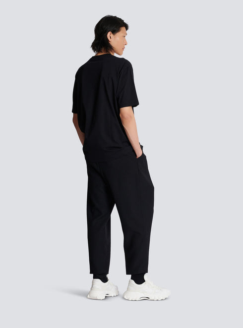 BALMAIN GOLD METALLIC COIN LOGO T-SHIRT