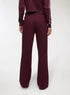 TERRANOVA STRIPE WIDE LEG FLEECE TROUSERS - PLUM