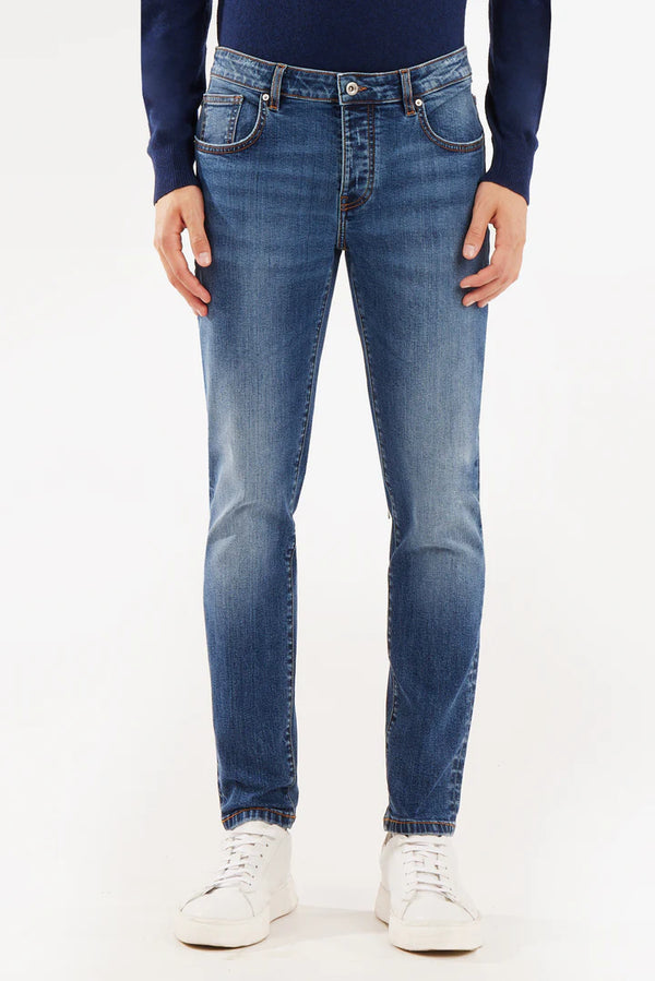 SORBINO 5-POCKET SLIM FIT JEANS MEDIUM WASH