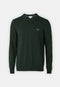 LACOSTE EMBROIDERED CREW NECK WOOL JUMPER - GREEN