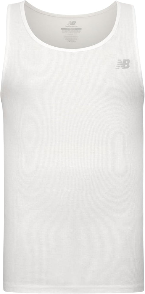 NEW BALANCE MEN'S COTON PERFORMANCE RIB TANK TOP (PACK OF 4)