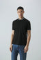 EMPORIO ARMANI COLLAR STRIPE POLO SHIRT - BLACK