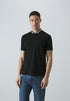 EMPORIO ARMANI COLLAR STRIPE POLO SHIRT - BLACK