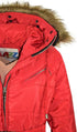 GIRLS PUFFER JACKET WITH DETACHABLE STYLISH HOODED - RED
