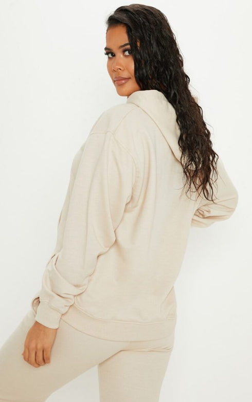PRETTY LITTLE THING SAND EMBROIDERED OVERSIZED HOODIE