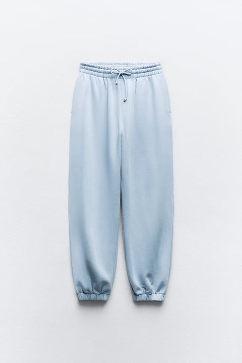 ZARA BASIC FLEECE JOGGERS - SKY BLUE
