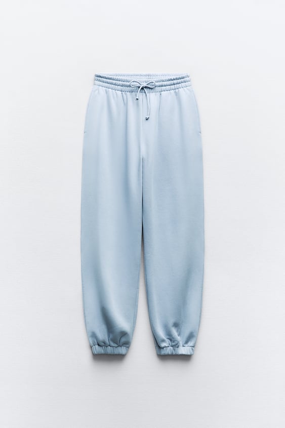ZARA BASIC FLEECE JOGGERS - SKY BLUE