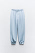 ZARA BASIC FLEECE JOGGERS - SKY BLUE