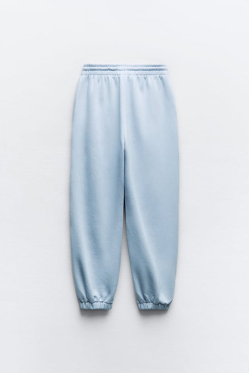 ZARA BASIC FLEECE JOGGERS - SKY BLUE