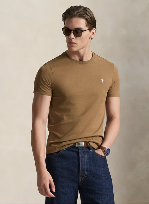 SIGNATURE PONY EMBROIDERED T-SHIRT - BROWN