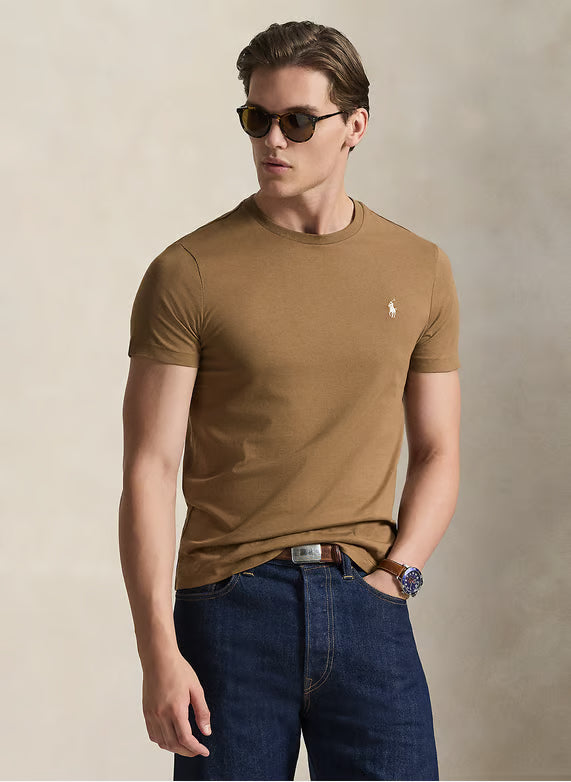 SIGNATURE PONY EMBROIDERED T-SHIRT - BROWN