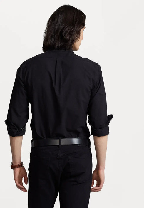 RL GARMENT-DYED OXFORD SHIRT - BLACK