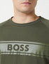 BOSS OLIVE GREEN LOGO LIGHTWEIGHT SWEATSHIRT