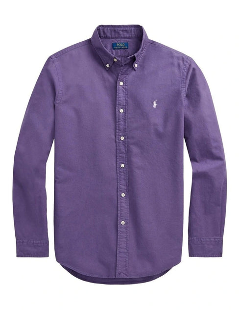 RL GARMENT-DYED OXFORD SHIRT - BRANFORD PURPLE