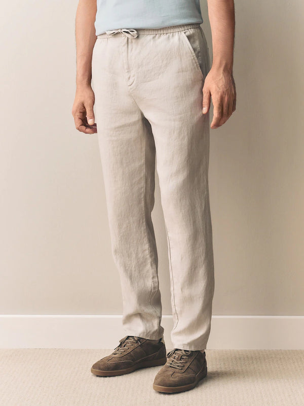 ZARA LINEN TEXTURED TROUSER - SAGE GREY