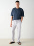 ZARA LINEN TEXTURED TROUSER - SILVER GREY