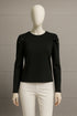 ANN TAYLOR - BLACK PEARL ACCENT SHOULDER BLOUSE