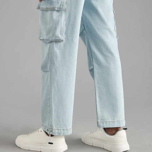 MAX MENS DENIM CARGO PANTS
