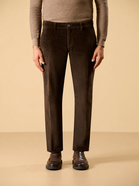 ANGELICO MEN'S CORDUROY CHINO –DARK- BROWN