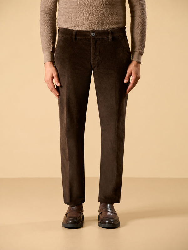 ANGELICO MEN'S CORDUROY CHINO –DARK- BROWN