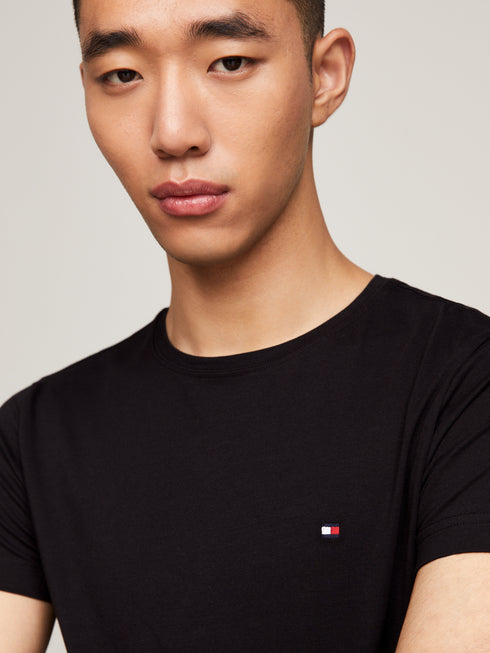 TOMMY HILFIGER CORE STRETCH CREWNECK T-SHIRT - BLACK