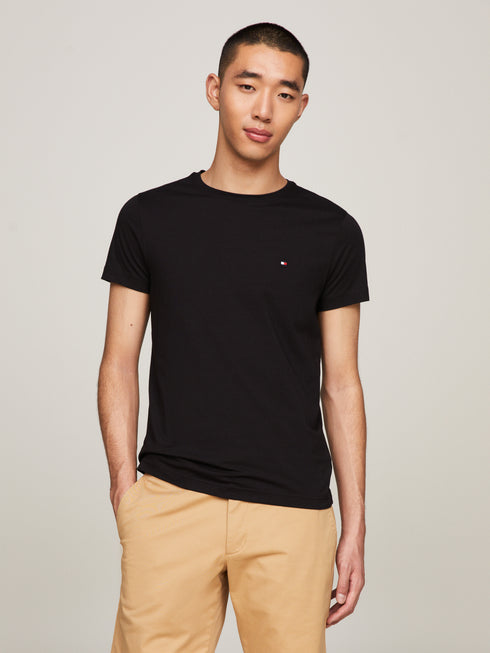 TOMMY HILFIGER CORE STRETCH CREWNECK T-SHIRT - BLACK