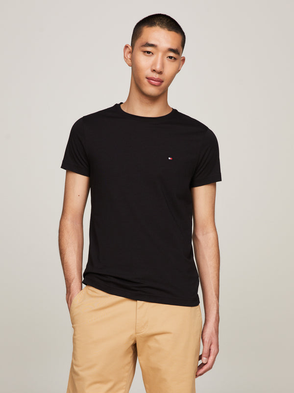TOMMY HILFIGER CORE STRETCH CREWNECK T-SHIRT - BLACK