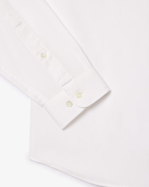 LACOSTE MEN'S SLIM FIT COTTON SHIRT - WHITE
