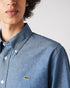 LACOSTE MEN'S SLIM FIT COTTON SHIRT - BLUE