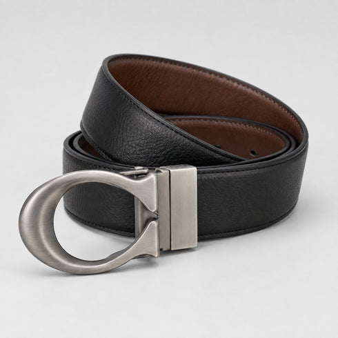 COACH REVERSIBLE BLACK & BROWN LEATHER BELT
