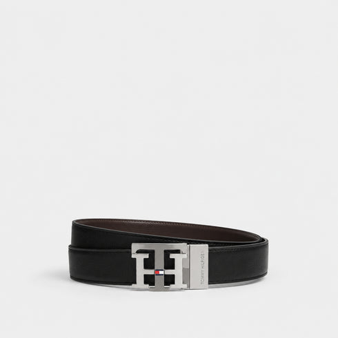 TOMMY HILFIGER REVERSIBLE LEATHER BELT - BLACK & BROWN