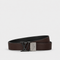 LOUIS VUITTON SIGNATURE BUCKLE REVERSIBLE LEATHER BELT - BLACK & BROWN