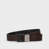 LOUIS VUITTON SIGNATURE BUCKLE REVERSIBLE LEATHER BELT - BLACK & BROWN